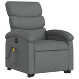 Fauteuil inclinable de massage électrique Gris foncé Tissu