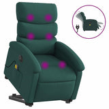 Fauteuil inclinable de massage électrique Vert foncé Tissu