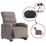 Fauteuil inclinable de massage électrique Taupe Tissu