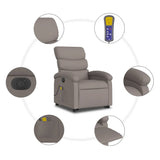 Fauteuil inclinable de massage électrique Taupe Tissu