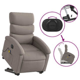 Fauteuil inclinable de massage électrique Taupe Tissu
