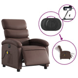 Fauteuil de massage inclinable électrique marron similicuir
