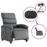 Fauteuil de massage inclinable électrique gris similicuir