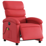 Fauteuil de massage inclinable électrique rouge similicuir