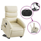 Fauteuil inclinable de massage Crème Similicuir
