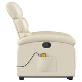Fauteuil inclinable de massage Crème Similicuir