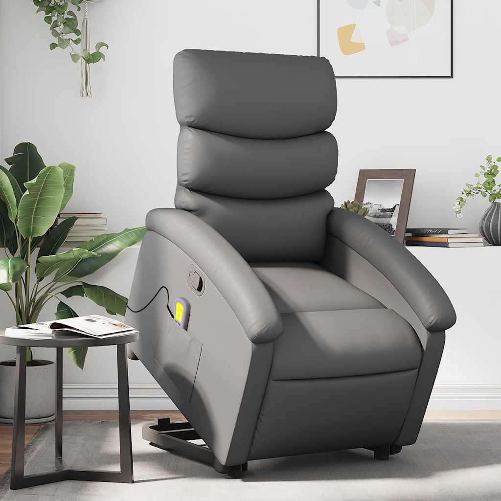 Fauteuil inclinable de massage Gris Similicuir