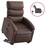 Fauteuil inclinable électrique marron similicuir