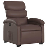 Fauteuil inclinable électrique marron similicuir