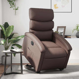 Fauteuil inclinable électrique marron similicuir