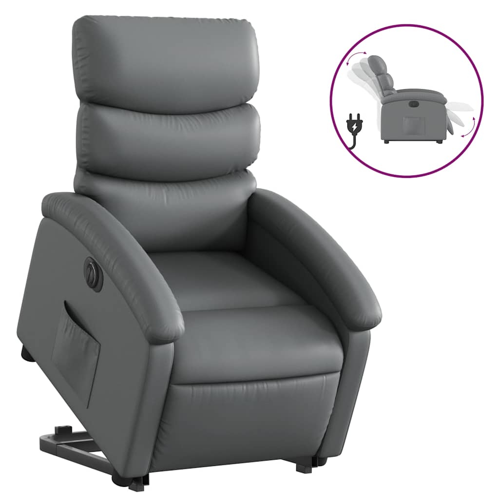Fauteuil inclinable électrique gris similicuir