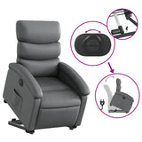 Fauteuil inclinable électrique gris similicuir