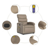 Fauteuil inclinable de massage électrique cappuccino similicuir