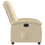 Fauteuil inclinable électrique Crème Tissu