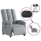 Fauteuil de massage inclinable électrique gris clair tissu