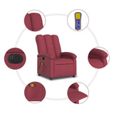 Fauteuil de massage inclinable électrique Rouge bordeaux Tissu
