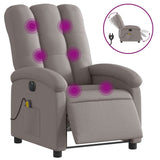 Fauteuil de massage inclinable électrique Taupe Tissu
