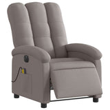 Fauteuil de massage inclinable électrique Taupe Tissu