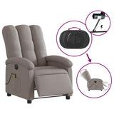 Fauteuil de massage inclinable électrique Taupe Tissu