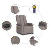 Fauteuil de massage inclinable électrique Taupe Tissu