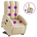 Fauteuil inclinable de massage Crème Tissu