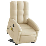 Fauteuil inclinable de massage Crème Tissu