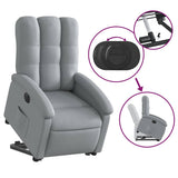 Fauteuil inclinable électrique gris clair tissu