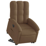 Fauteuil inclinable électrique marron tissu