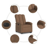 Fauteuil inclinable électrique marron tissu