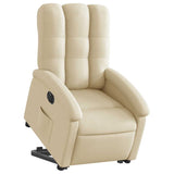 Fauteuil inclinable électrique crème tissu