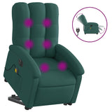 Fauteuil inclinable de massage électrique Vert foncé Tissu