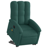 Fauteuil inclinable de massage électrique Vert foncé Tissu