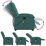 Fauteuil inclinable de massage électrique Vert foncé Tissu