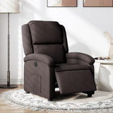 Fauteuil inclinable électrique Marron foncé Tissu