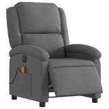 Fauteuil inclinable de massage électrique gris foncé tissu