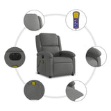 Fauteuil inclinable de massage électrique gris foncé tissu