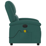 Fauteuil de massage inclinable électrique Vert foncé Tissu