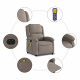 Fauteuil de massage inclinable électrique Taupe Tissu