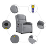 Fauteuil de massage inclinable Gris clair Tissu