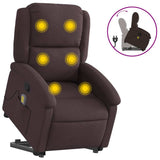 Fauteuil inclinable de massage Marron foncé Tissu