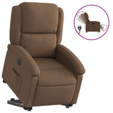 Fauteuil inclinable électrique marron tissu