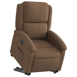 Fauteuil inclinable électrique marron tissu
