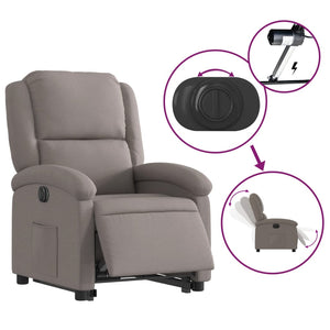 Fauteuil inclinable électrique taupe tissu