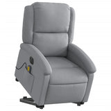 Fauteuil inclinable de massage électrique Gris clair Tissu