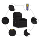 Fauteuil inclinable de massage électrique Noir Tissu