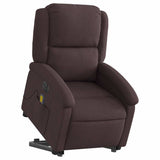 Fauteuil inclinable de massage électrique Marron foncé Tissu