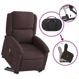 Fauteuil inclinable de massage électrique Marron foncé Tissu