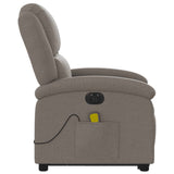 Fauteuil inclinable de massage électrique Taupe Tissu