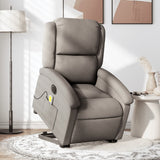 Fauteuil inclinable de massage électrique Taupe Tissu