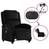 Fauteuil de massage inclinable électrique noir similicuir